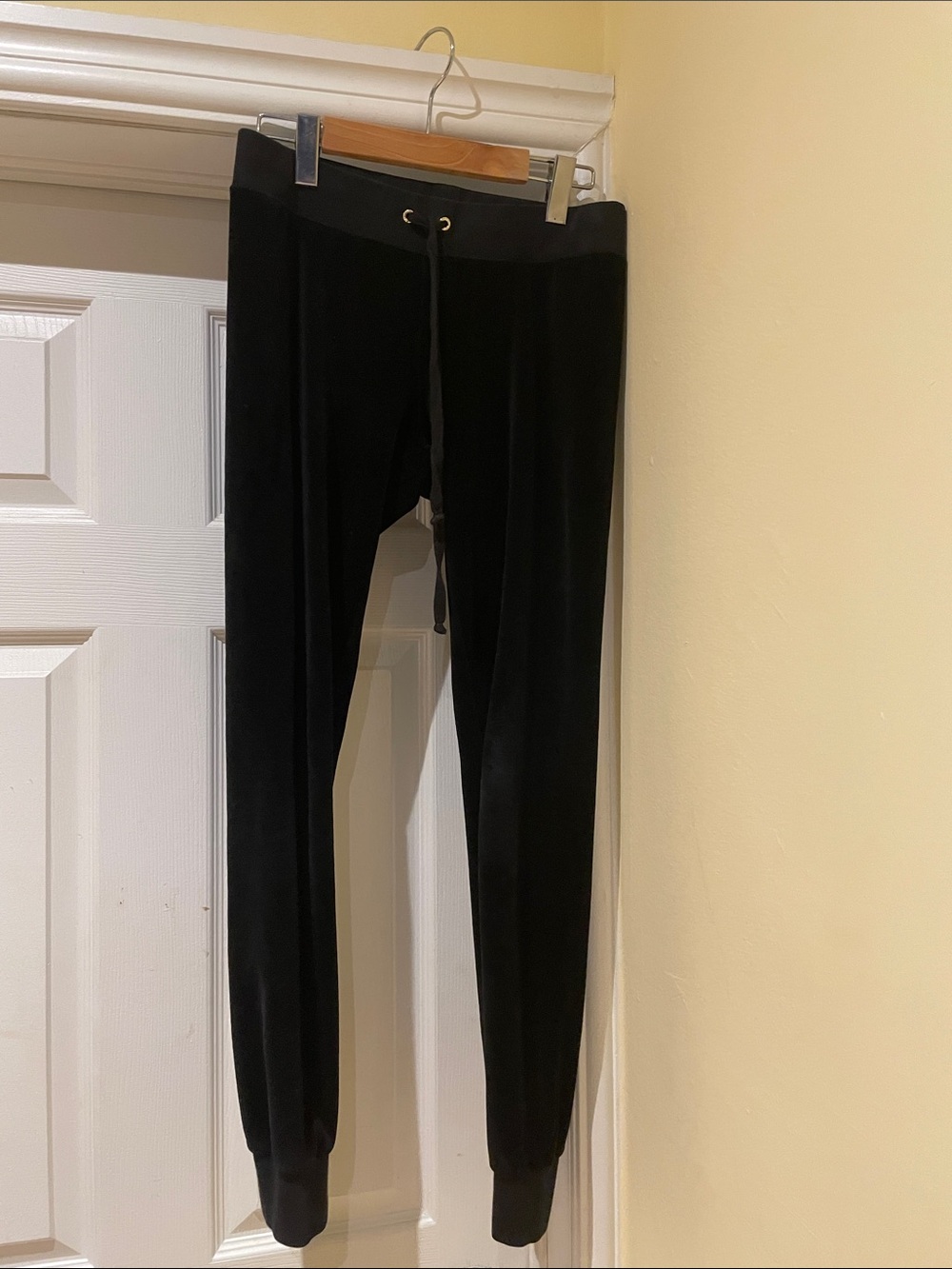 Juicy Couture Black Label Made in America Black Velour Joggers